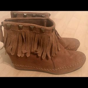 Mission suede wedge moccasins, Size 10